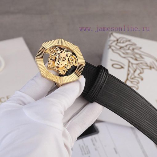 Width 4.0cm Versace This belt is adorned with the iconic Versace Medusa logo buckle, showcas sia03vld - Image 7