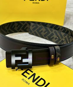 FENDI FendiFull set of the same width 4.0CM double ring front and back waist belt FF nail bu g8r3ed6p