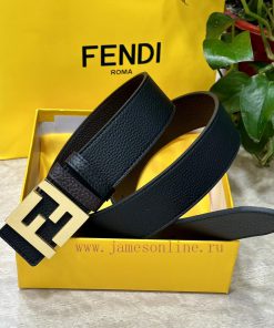 FENDL 40MM wide double-sided original calf leather with a single ruthenium palladium plated hd32d5z9