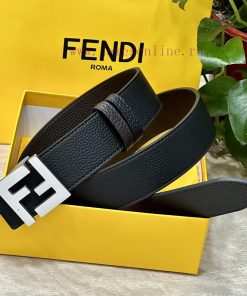 FENDL 40MM wide double-sided original calf leather with a single ruthenium palladium plated 4r0r3wt3