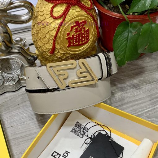 FENDI style with width of 4.0CM, double ring front and back waist belt, FF nail buckle, dual a3v6cx62 - Image 6