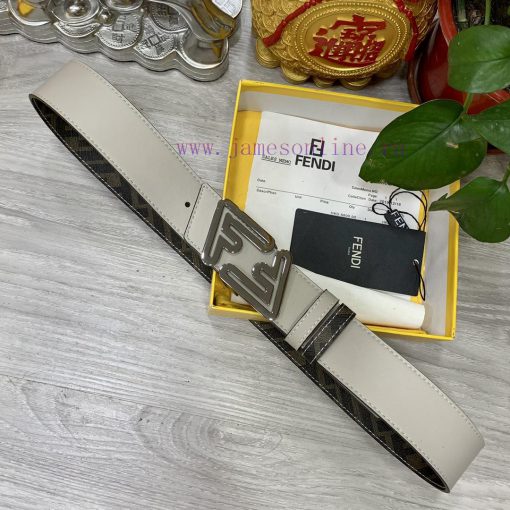 FENDI style with width of 4.0CM, double ring front and back waist belt, FF nail buckle, dual n7za7wtz - Image 7
