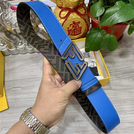 FENDI style with width of 4.0CM, double ring front and back waist belt, FF nail buckle, dual ui0ynley - Image 8