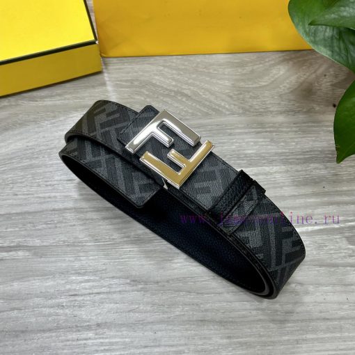 FENDI FendiFull set of the same width 4.0CM double ring front and back waist belt FF nail bu 1fal0tlb - Image 5