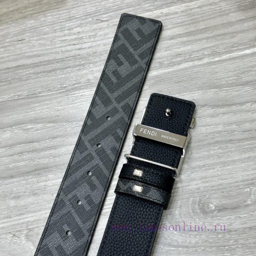 FENDI FendiFull set of the same width 4.0CM double ring front and back waist belt FF nail bu t3m7xcdu - Image 9