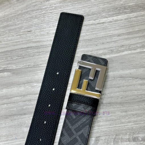 FENDI FendiFull set of the same width 4.0CM double ring front and back waist belt FF nail bu 1fal0tlb - Image 8