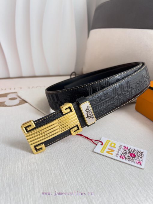 Hermes Hermes waist beltHanging buckle, classic pure steel material buckle head, double-side 46k9pq9e - Image 2