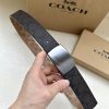 The 3.7cm wide COACH double-sided waist belt is made of one side of black/khaki fabric and c 5oe7faxf