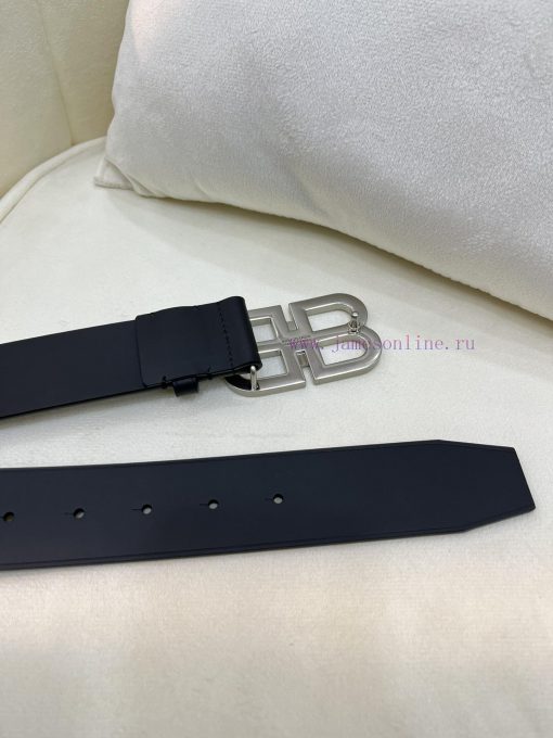 New model from Balenciaga official website, double-sided calf leather with a width of 4.0cm bao77pon - Image 6