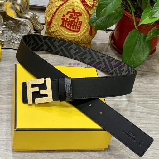 FENDI style with width of 4.0CM, double ring front and back waist belt, FF nail buckle, dual 8a4vfndx - Image 2
