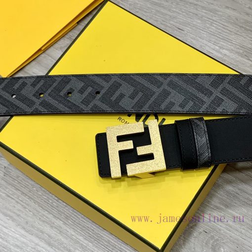 FENDI style with width of 4.0CM, double ring front and back waist belt, FF nail buckle, dual 8a4vfndx - Image 3