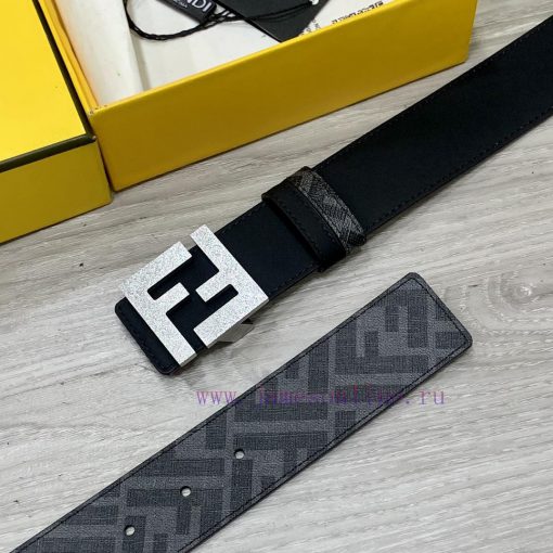 FENDI style with width of 4.0CM, double ring front and back waist belt, FF nail buckle, dual dfft8lg6 - Image 4