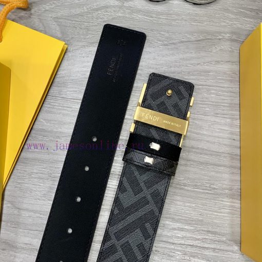 FENDI style with width of 4.0CM, double ring front and back waist belt, FF nail buckle, dual 8a4vfndx - Image 9