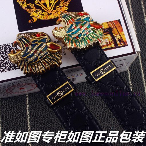 Gucci️Identify and receive a punch as a giftMaterial: 100% head layer cowhide belt, 24k pure ccguy45o - Image 9