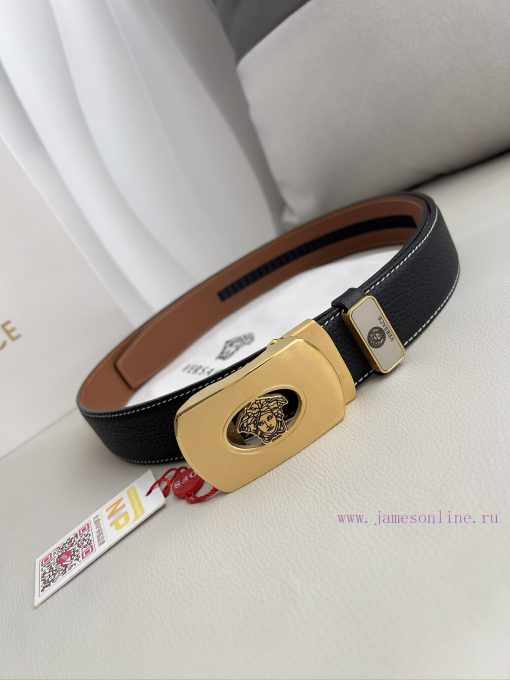 Versace Versace. ️ Belt and belt automatic beltAutomatic belt, classic head buckle made of p 6rc8e0gc - Image 4
