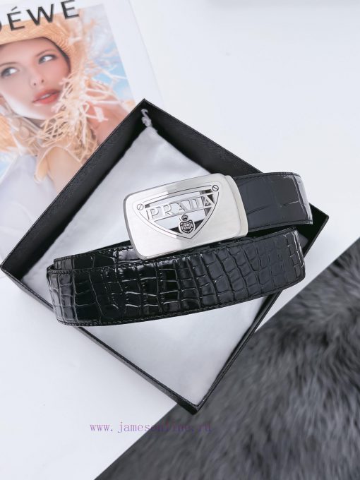 Prada stainless steel automatic buckle belt with a width of 3.5CM KGB2I180 quality style, hi 2hvf4ir5 - Image 3