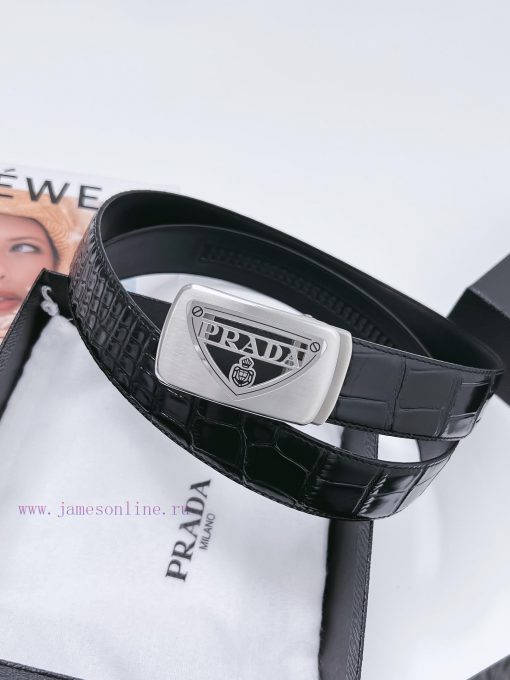 Prada stainless steel automatic buckle belt with a width of 3.5CM KGB2I180 quality style, hi 2hvf4ir5 - Image 4