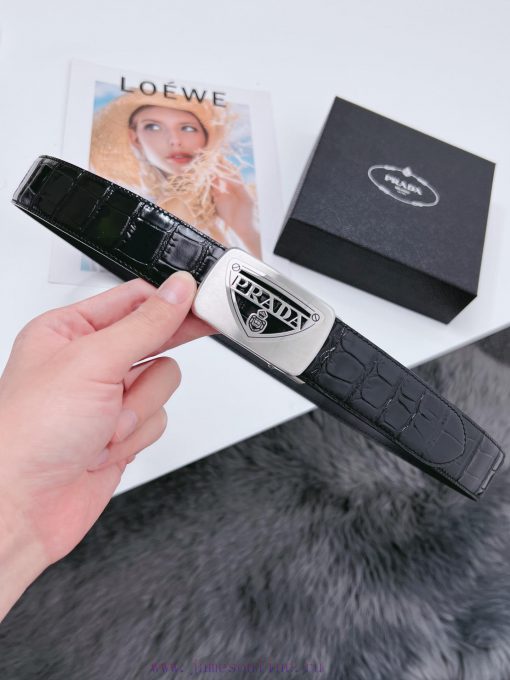 Prada stainless steel automatic buckle belt with a width of 3.5CM KGB2I180 quality style, hi 2hvf4ir5 - Image 9