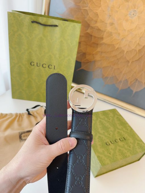 GUCCI. GucciFull set of 3.8cm imported calf leather embossing, authentic 11 perfect replica qds8te5b - Image 5