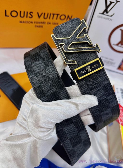 Belt LV Louis Vuitton Top Remakes-The belt is made of 100% imported original cowhide, ensuri geb6uiby - Image 4