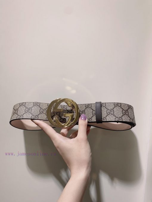 GUCCI. GucciComplete GG Supreme canvas belt with interlocking double G buckle 3.8cm zovhcmm2 - Image 2