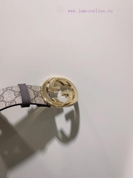 GUCCI. GucciComplete GG Supreme canvas belt with interlocking double G buckle 3.8cm zovhcmm2 - Image 3