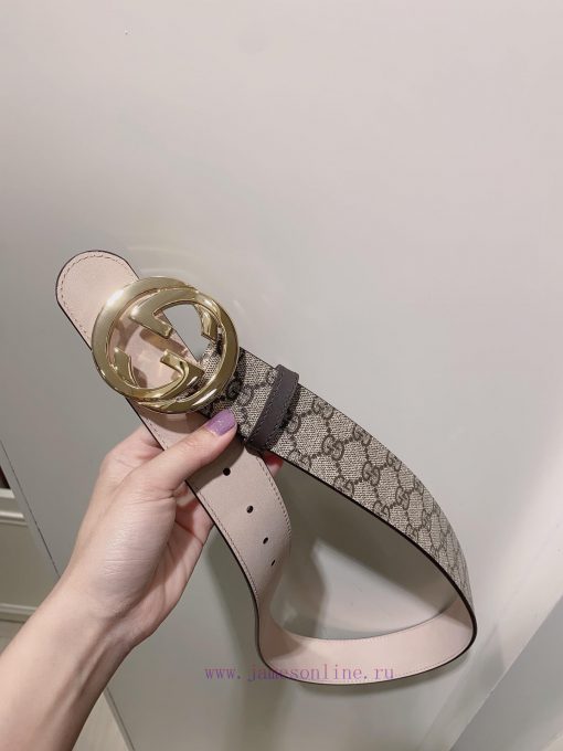GUCCI. GucciComplete GG Supreme canvas belt with interlocking double G buckle 3.8cm zovhcmm2 - Image 5