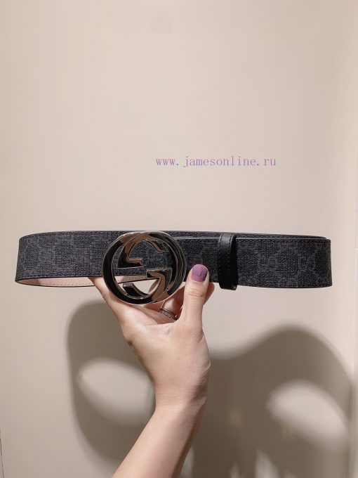 GUCCI. GucciComplete GG Supreme canvas belt with interlocking double G buckle 3.8cm jibrp7lo - Image 3