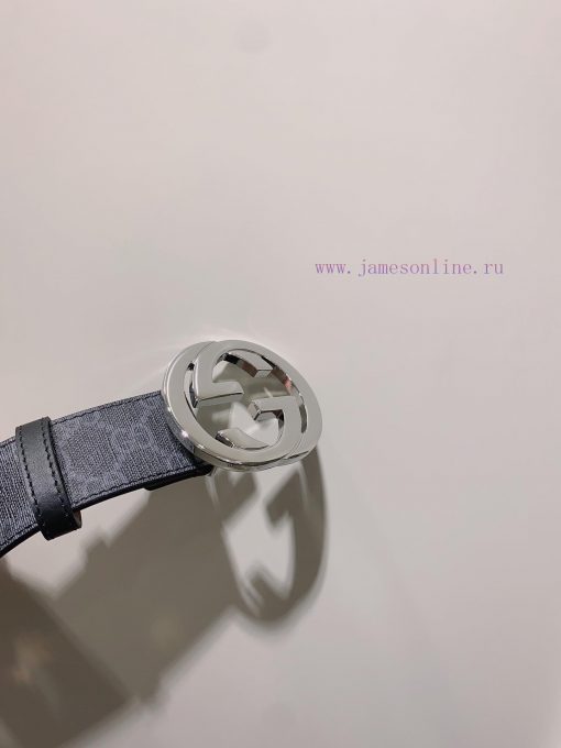 GUCCI. GucciComplete GG Supreme canvas belt with interlocking double G buckle 3.8cm jibrp7lo - Image 4