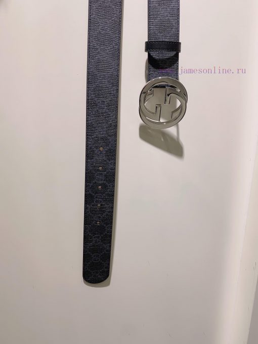 GUCCI. GucciComplete GG Supreme canvas belt with interlocking double G buckle 3.8cm jibrp7lo - Image 5