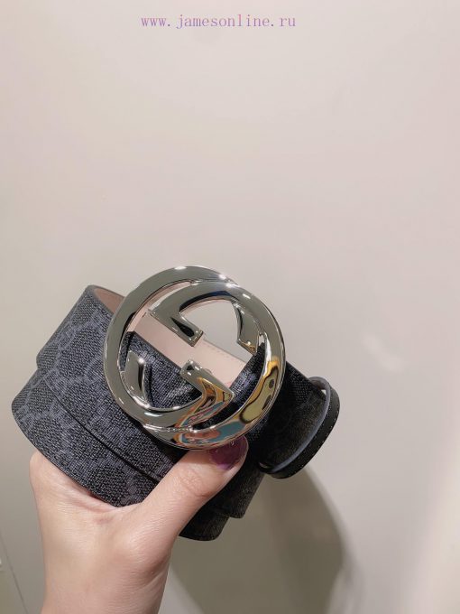 GUCCI. GucciComplete GG Supreme canvas belt with interlocking double G buckle 3.8cm jibrp7lo - Image 6