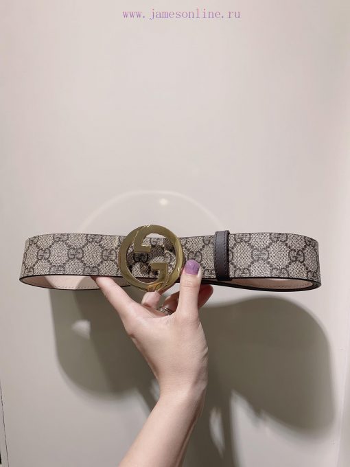 GUCCI. GucciComplete GG Supreme canvas belt with interlocking double G buckle 3.8cm ugezpaqa - Image 3