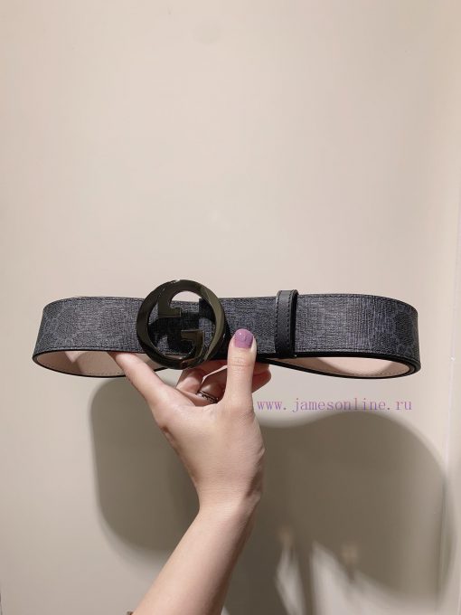 GUCCI. GucciComplete GG Supreme canvas belt with interlocking double G buckle 3.8cm ie66zau5 - Image 3