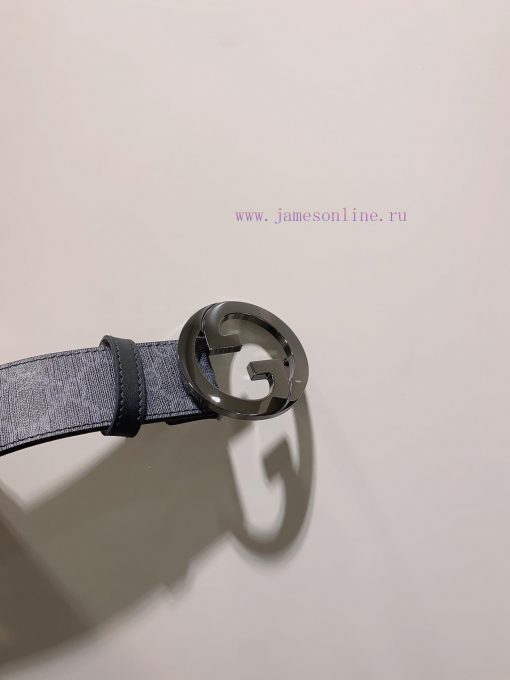 GUCCI. GucciComplete GG Supreme canvas belt with interlocking double G buckle 3.8cm ie66zau5 - Image 4