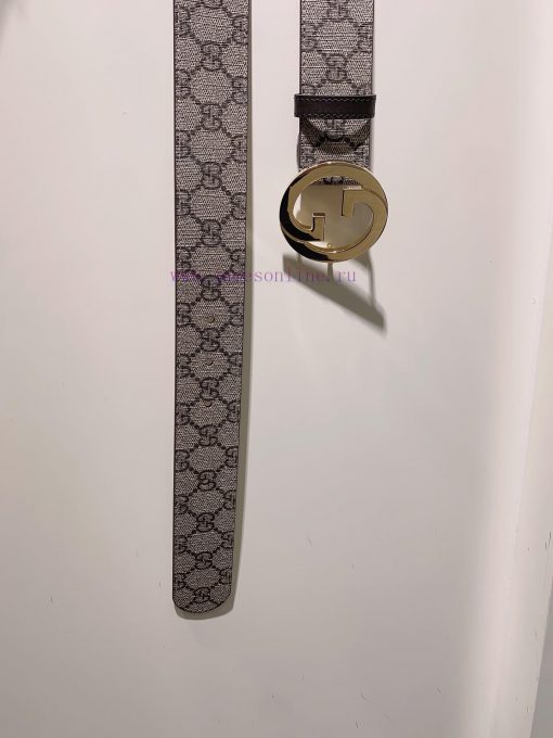 GUCCI. GucciComplete GG Supreme canvas belt with interlocking double G buckle 3.8cm ugezpaqa - Image 5