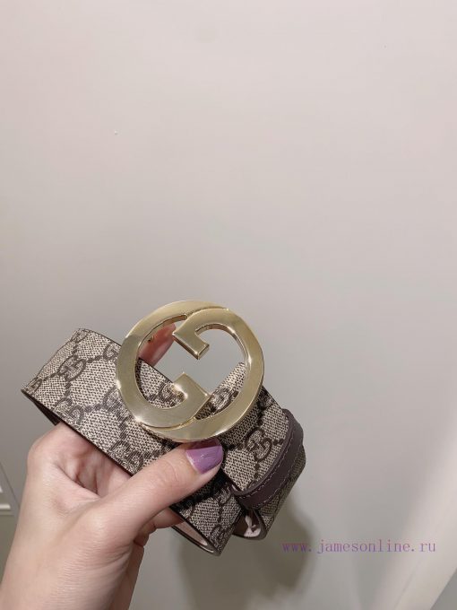 GUCCI. GucciComplete GG Supreme canvas belt with interlocking double G buckle 3.8cm ugezpaqa - Image 6