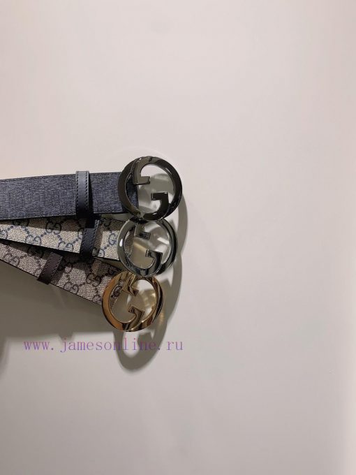 GUCCI. GucciComplete GG Supreme canvas belt with interlocking double G buckle 3.8cm f5uncjye - Image 7