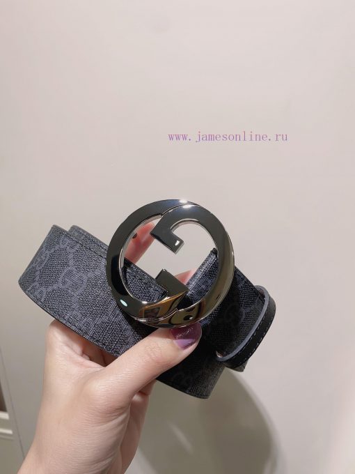 GUCCI. GucciComplete GG Supreme canvas belt with interlocking double G buckle 3.8cm ie66zau5 - Image 6