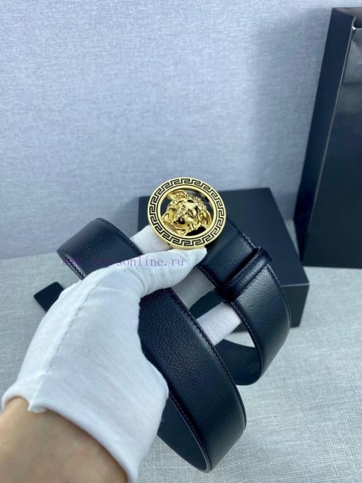 The 3D hollowed out Medusa on the buckle of the Versace head logo waistband with a width of irjl2pht - Image 4
