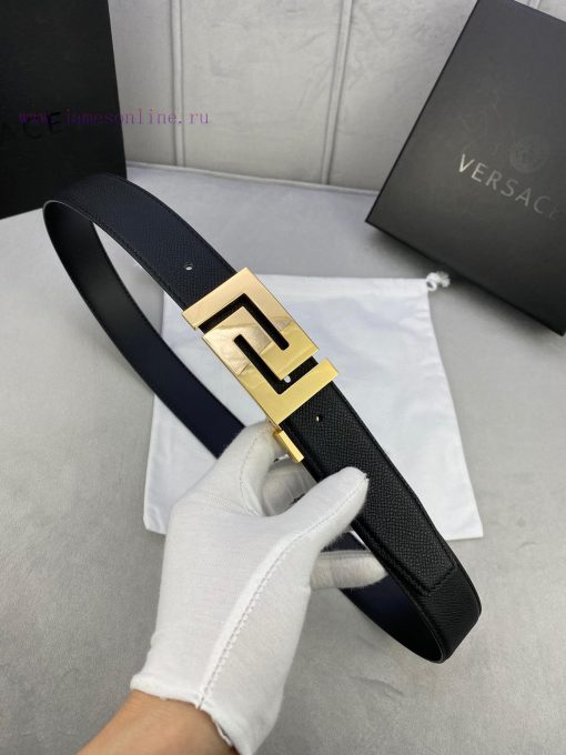 Width 3.5cm Versace This soft palm patterned leather belt features a geometric Greek loop bu q9aslz5o - Image 2