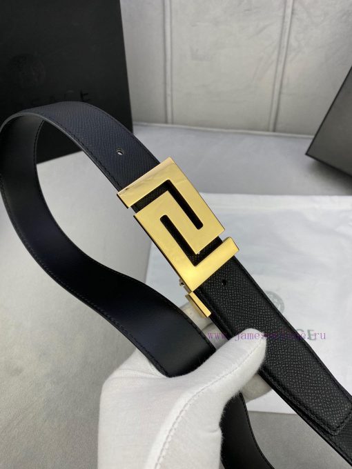 Width 3.5cm Versace This soft palm patterned leather belt features a geometric Greek loop bu q9aslz5o - Image 4