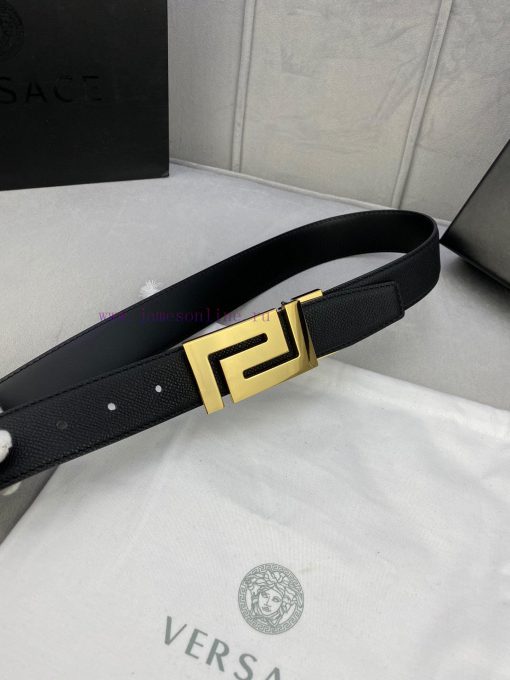 Width 3.5cm Versace This soft palm patterned leather belt features a geometric Greek loop bu q9aslz5o - Image 5