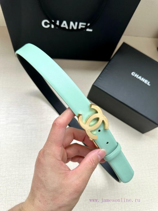 Width 3.0cm CHANEL Rotating Double C Calfskin and Silver Gun Gold Metal Belt Multi Color Wom e8i9u9ed - Image 2