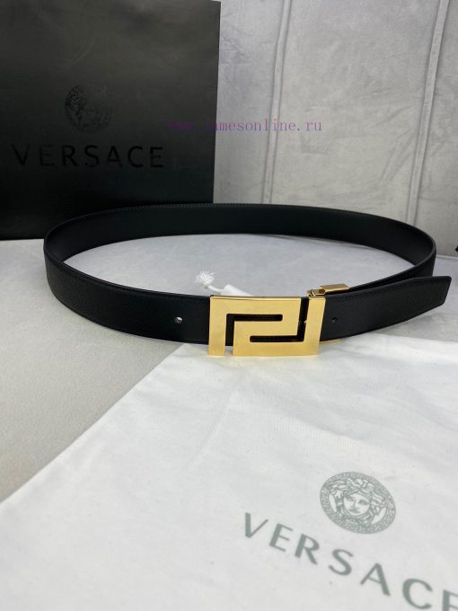 Width 3.5cm Versace This soft palm patterned leather belt features a geometric Greek loop bu q9aslz5o - Image 15