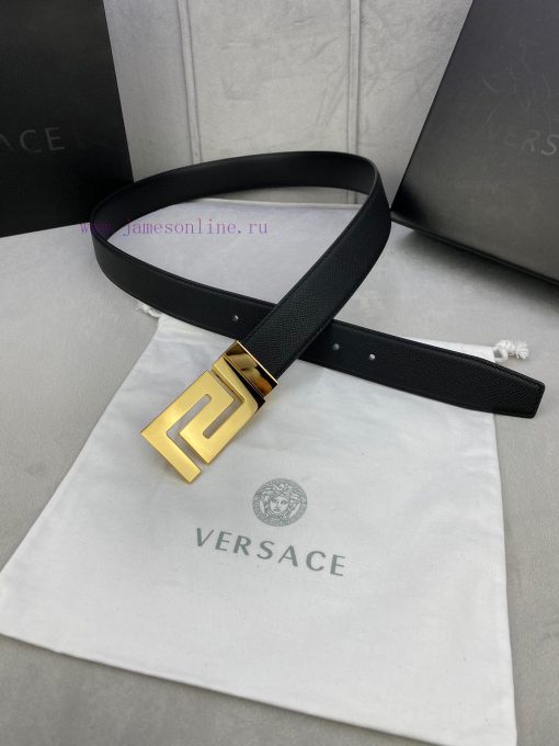 Width 3.5cm Versace This soft palm patterned leather belt features a geometric Greek loop bu q9aslz5o - Image 17