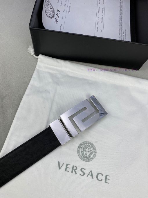 Width 3.5cm Versace This soft palm patterned leather belt features a geometric Greek loop bu e2992k5j - Image 17