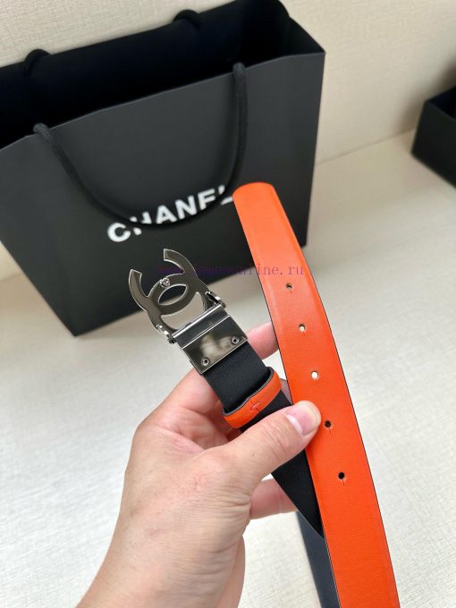 Width 3.0cm CHANEL Rotating Double C Calfskin and Silver Gun Gold Metal Belt Multi Color Wom 44q2evnu - Image 9