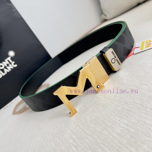 Montblanc Montblanc ️ Belt and beltBuckle, new original classic boutique two-color buckle, p bu2dr3zm - Image 4