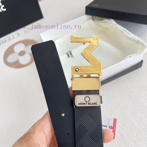 Montblanc Montblanc ️ Belt and beltBuckle, new original classic boutique two-color buckle, p bu2dr3zm - Image 7