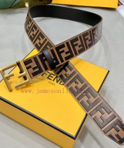 FENDI/Fendi Men's Belt Width 38MM Logo Style Wide Belt Original Needle Buckle, Imported Orig 7m4i54aa